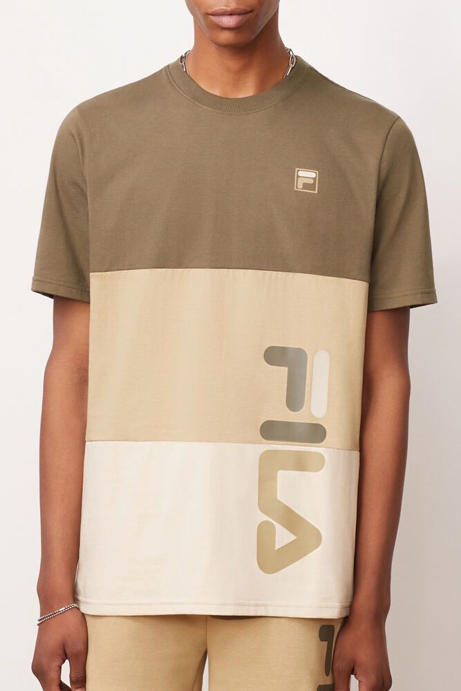 Fila T-Shirt Alfredo Mens Olive - India SUB-950846